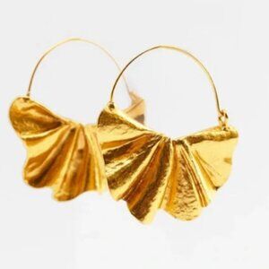 Jewelry Archive - Zara Gold toned fan shaped Statement Earrings